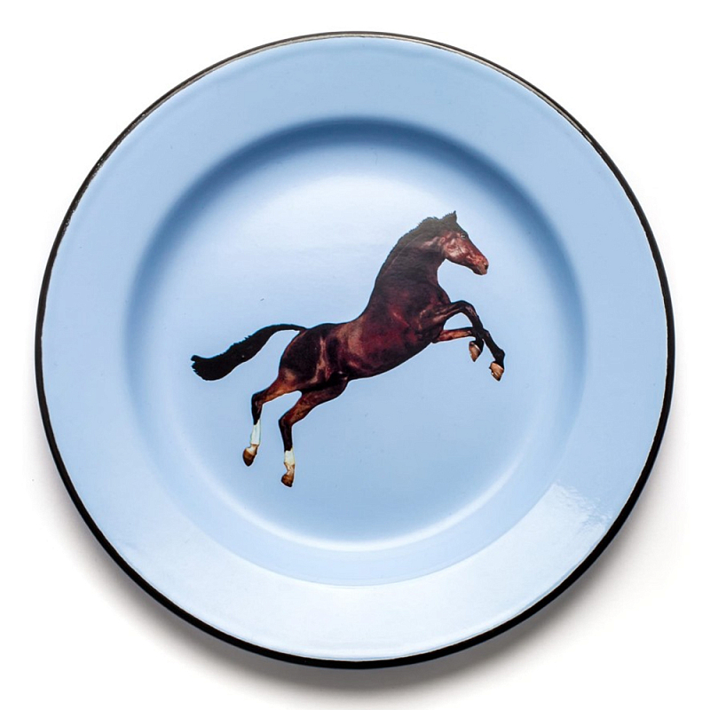 Тарелка Seletti Horse Голубой Коричневый Тарелка Seletti Horse Голубой Коричневый в Челябинске | Loft Concept