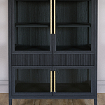 Витрина Primo со стеклянными фасадами и 2 ящиками Черный дуб варинант исполнения - 2 | Loft Concept в Челябинске