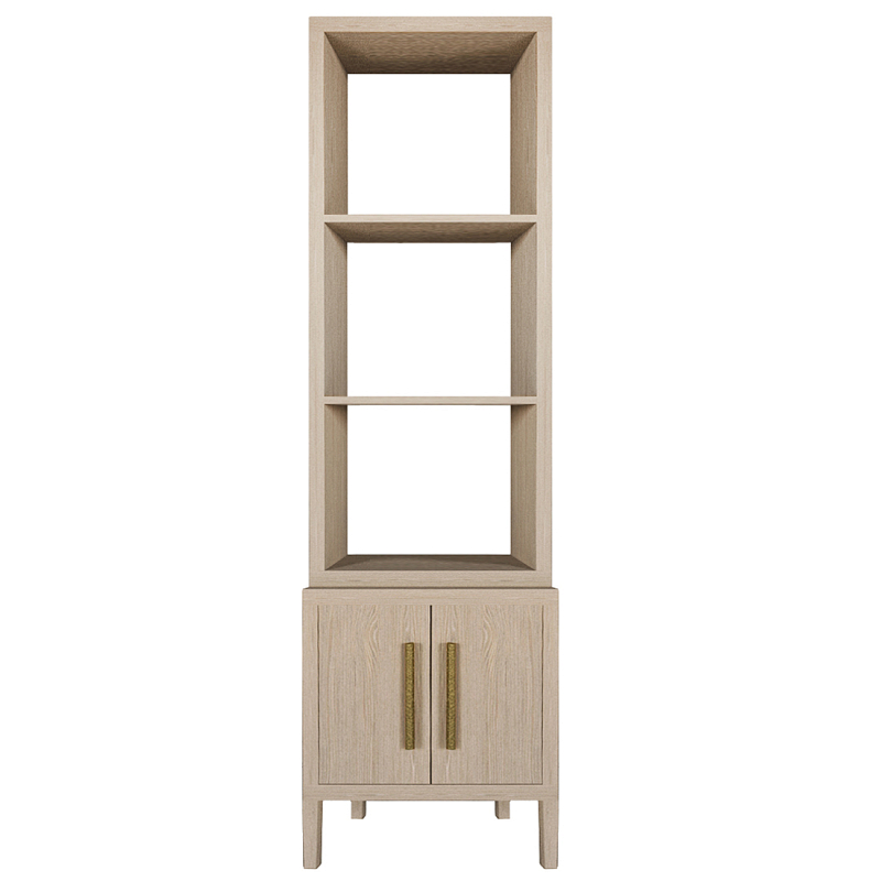 Этажерка Primo с тумбой шпон Светлый дуб Древесина Золотой в Челябинске | Loft Concept 