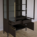 Витрина Primo со стеклянными фасадами и буфетом шпон Темный орех варинант исполнения - 5 | Loft Concept в Челябинске