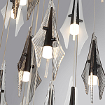 Люстра каскадная с 24-мя рельефными прозрачными плафонами в форме лепестков Glass Pod  варинант исполнения - 6 | Loft Concept в Челябинске