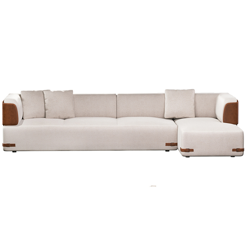 Угловой диван Richmond Молочный Коричневый в Челябинске | Loft Concept 
