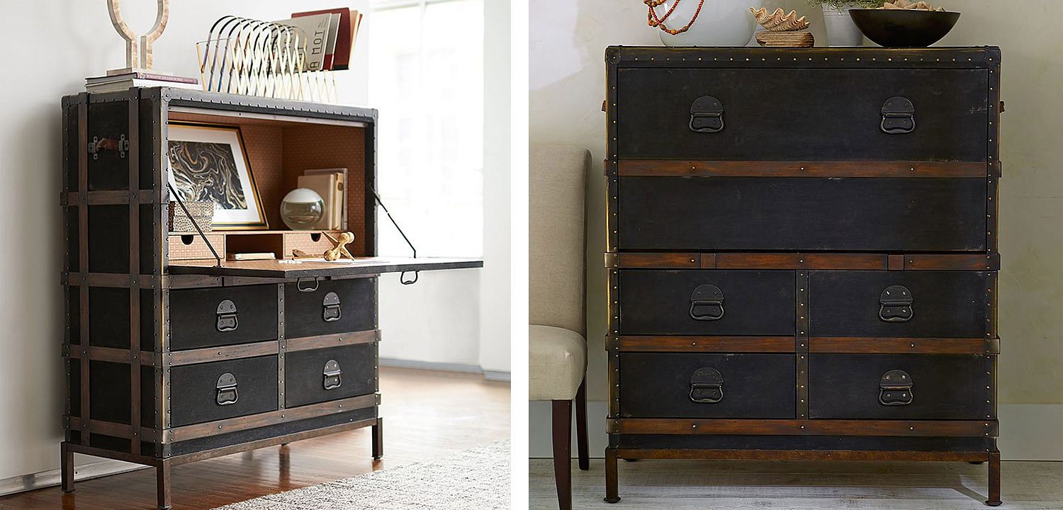 Комод в винтажном стиле Derik Vintage Chest of Drawers Черный Комод в винтажном стиле Derik Vintage Chest of Drawers Черный - Loft-Concept в Челябинске
