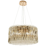 Круглая люстра с металлическими и хрустальными подвесками Bonnay Crystal Chandelier варинант исполнения - 6 | Loft Concept в Челябинске