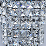 Бра настенное цвета хром с прозрачными квадратными хрустальными подвесками Crystal Regena варинант исполнения - 5 | Loft Concept в Челябинске