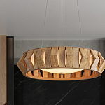 Люстра круглая из толстых деревянных реек Wooden Slats варинант исполнения - 5 | Loft Concept в Челябинске