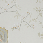 Обои ручная роспись Summer Night Blossom Colourway SC-122 on Bleached white dyed silk варинант исполнения - 2 | Loft Concept в Челябинске