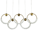 Линейная люстра с плафонами в виде пяти колец Five Rings Gilbertine Linear Chandelier варинант исполнения - 1 | Loft Concept в Челябинске