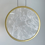 Светодиодный подвесной светильник круглой формы с металлической рамой золотого цвета Marble Glow 47 варинант исполнения - 3 | Loft Concept в Челябинске