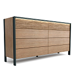 Комод 8 ящиков с подсветкой на рельефном фасаде Warm Industrial варинант исполнения - 5 | Loft Concept в Челябинске