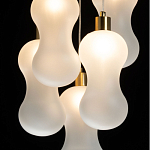 Люстра с 5-ю матовыми белыми стеклянными плафонами волнообразной формы Lucid Rain  варинант исполнения - 5 | Loft Concept в Челябинске