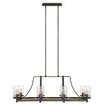 Люстра подвесная с восемью прозрачными стеклянными цилиндрическими плафонами в стиле лофт Feiss варинант исполнения - 5 | Loft Concept в Челябинске