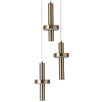 Каскадный светильник с 3-мя плафонами Flos Brass Metal Acrylic Trio Hanging Lamp варинант исполнения - 2 | Loft Concept в Челябинске