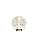 Подвесной светильник с прозрачным рифленым плафоном в форме шара Crystal Globule варинант исполнения - 1 | Loft Concept в Челябинске