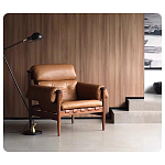 Кресло с деревянным каркасом и обивкой из натуральной кожи Medieval Furniture варинант исполнения - 3 | Loft Concept в Челябинске