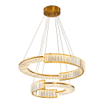 Светодиодная двухъярусная кольцевая люстра из хрусталя и стали и с пультом для регулировки света Maude Crystal Light варинант исполнения - 1 | Loft Concept в Челябинске