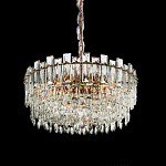 Круглая люстра с хрустальными подвесками на золотистом каркасе Gorgeous Crystal Light варинант исполнения - 6 | Loft Concept в Челябинске