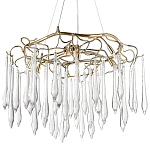 Люстра с хрустальными подвесками в виде капель Droplet Crystal Gold Chandelier 8 варинант исполнения - 1 | Loft Concept в Челябинске