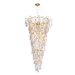 Люстра подвесная в форме перевернутой пирамиды с металлическими ветвями и прозрачными стеклянными подвесками Droplet Chandelier варинант исполнения - 2 | Loft Concept в Челябинске