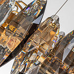 Люстра подвесная круглая с овальными подвесками из стекла дымчатого цвета Harlow Crystal Round варинант исполнения - 1 | Loft Concept в Челябинске