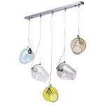 Люстра линейная с 5-ю разноцветными стеклянными плафонами Kaleido варинант исполнения - 2 | Loft Concept в Челябинске