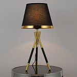 Настольная лампа с коричневым тканевым абажуром Black Tripod варинант исполнения - 1 | Loft Concept в Челябинске