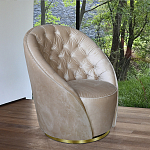 Кресло вращающееся велюровое кремовое Rotation варинант исполнения - 4 | Loft Concept в Челябинске