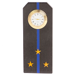 Часы погон подарочные настольные Авиация ВМФ из натурального камня Змеевик Military Clock варинант исполнения - 4 | Loft Concept в Челябинске