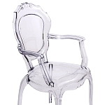 Прозрачный стул с подлокотниками LOUIS GHOST CHAIR Grey варинант исполнения - 4 | Loft Concept в Челябинске