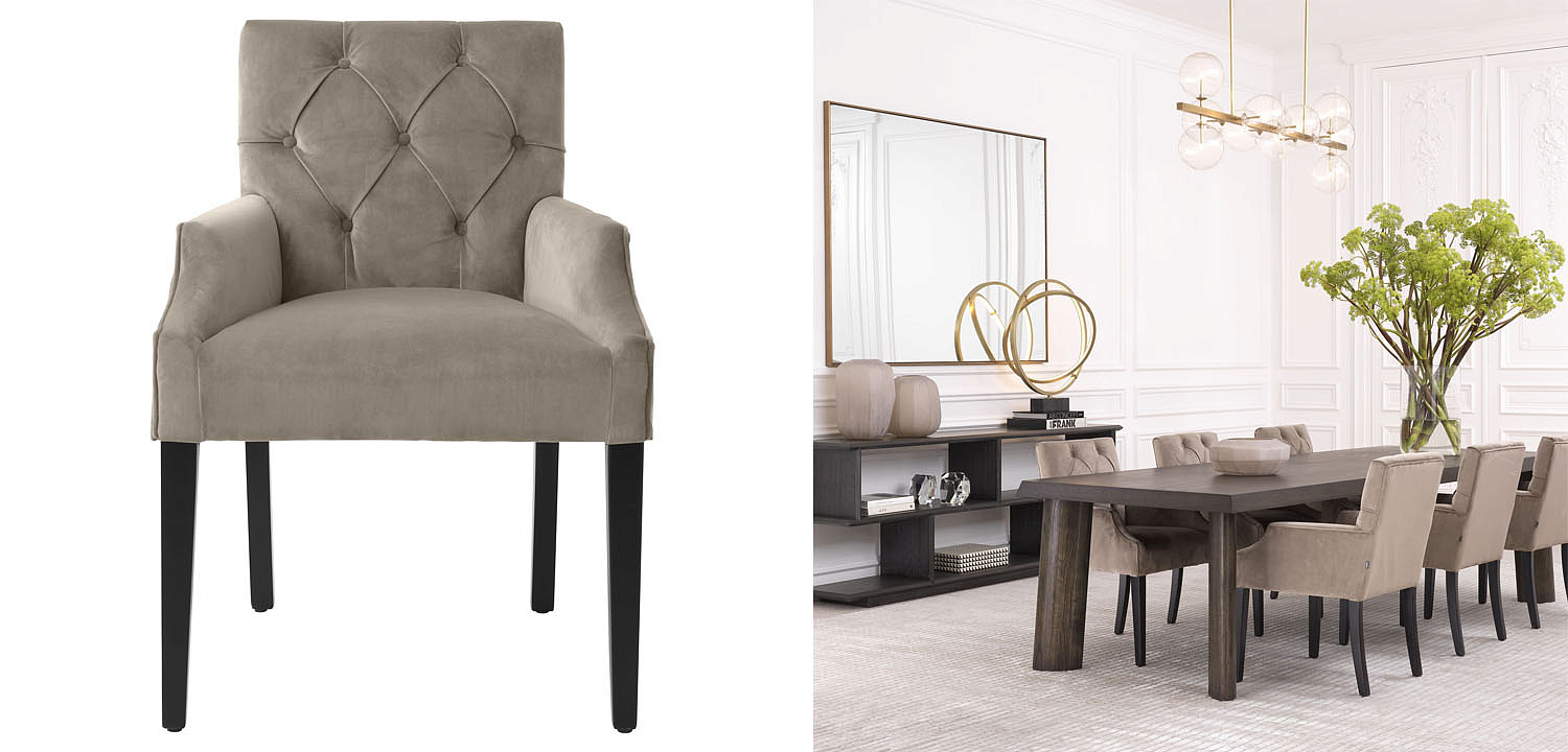Стул Eichholtz DINING CHAIR ATENA WITH ARM Стул Eichholtz DINING CHAIR ATENA WITH ARM - Loft-Concept в Челябинске