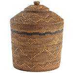 Корзина с крышкой из плетеного ротанга Jumaane Wicker Basket варинант исполнения - 1 | Loft Concept в Челябинске