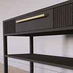 Дизайнерская Консоль с полкой и ящиком Primo Темный орех варинант исполнения - 4 | Loft Concept в Челябинске