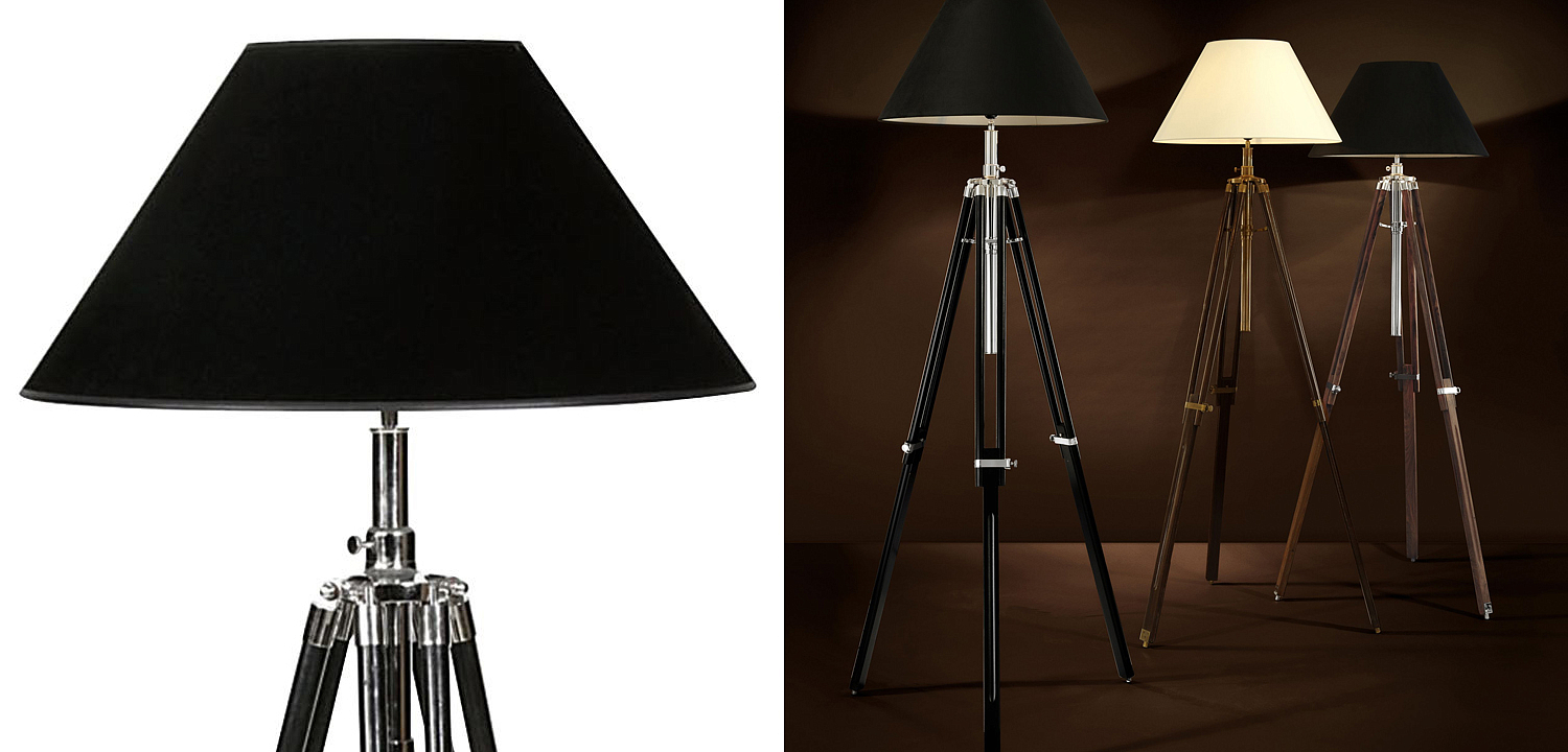 Торшер Eichholtz Floor Lamp Telescope nickel & black Торшер Eichholtz Floor Lamp Telescope nickel & black - Loft-Concept в Челябинске
