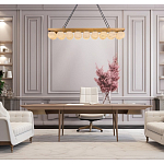 Люстра линейная прямоугольная с сферическими плафонами Phased Spheres варинант исполнения - 4 | Loft Concept в Челябинске