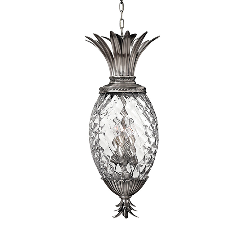  Подвесной светильник в форме ананаса с граненым стеклянным плафоном Hinkley Никель Прозрачное Стекло в Челябинске | Loft Concept 
