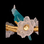 Люстра круглая на золотом каркасе с птичками и цветочным декором Miscellaneous herbs варинант исполнения - 7 | Loft Concept в Челябинске