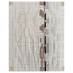 Текстильное панно ручной работы из хлопкового шнура wall panel line beige варинант исполнения - 2 | Loft Concept в Челябинске