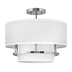 Потолочный светильник с двухслойным белым текстильным абажуром Hinkley варинант исполнения - 20 | Loft Concept в Челябинске