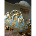 Чаша голубого цвета с оранментом и и бронзовыми фигурами леопардов Eden Garden варинант исполнения - 8 | Loft Concept в Челябинске