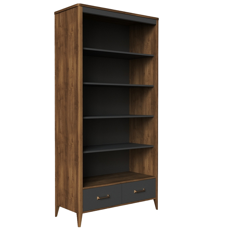 Стеллаж для книг открытый из массива бука Tasteful Furniture Антрацит Стеллаж для книг открытый из массива бука Tasteful Furniture Антрацит в Челябинске | Loft Concept