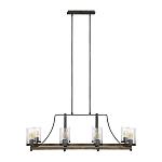 Люстра подвесная с восемью прозрачными стеклянными цилиндрическими плафонами в стиле лофт Feiss варинант исполнения - 2 | Loft Concept в Челябинске