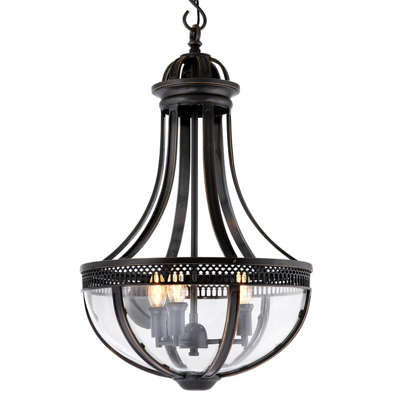 Люстра Lantern Capitol Hill S Bronze Темная бронза Прозрачный (Transparent) в Челябинске | Loft Concept 