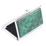 Визитница карманная металлическая с накладкой из натурального камня Малахит Stone Business Card Holders  варинант исполнения - 2 | Loft Concept в Челябинске