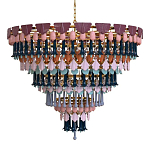 Люстра круглая с декором из разноцветных элементов в виде листьев Changing Seasons варинант исполнения - 4 | Loft Concept в Челябинске