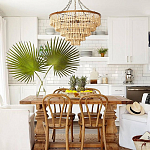 Круглая многоярусная люстра с круглыми деревянными подвесками Wooden Beads Chandelier Cream варинант исполнения - 1 | Loft Concept в Челябинске