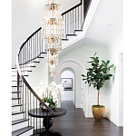 Большая многоярусная люстра с хрустальными подвесками Crystal Art Multi-tiered Gold Chandelier варинант исполнения - 2 | Loft Concept в Челябинске