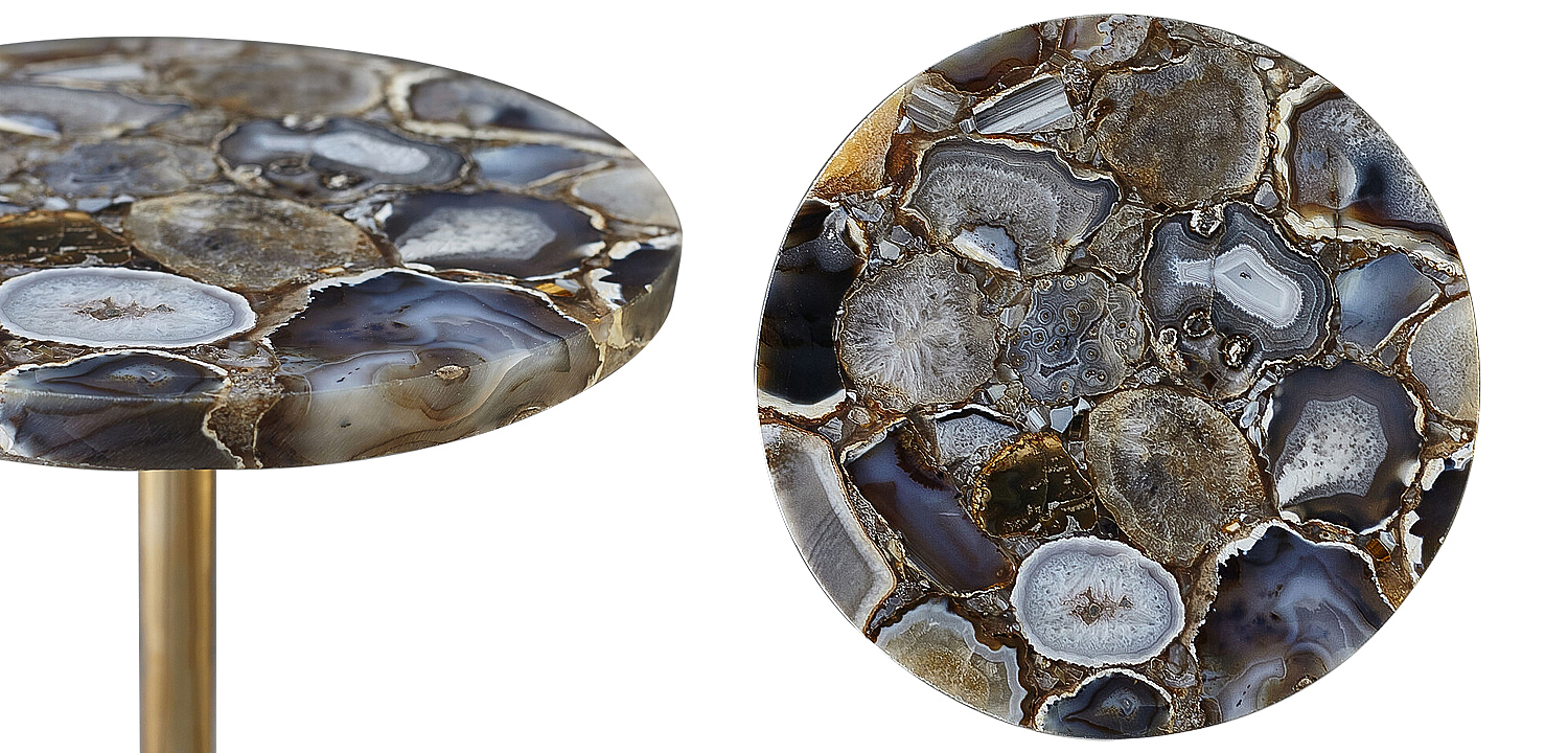 Приставной столик со столешницей из агата Grey Agate Side Table Приставной столик со столешницей из агата Grey Agate Side Table - Loft-Concept в Челябинске