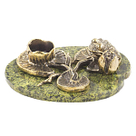 Подсвечник из бронзы и натурального камня змеевик Stone Candlestick варинант исполнения - 1 | Loft Concept в Челябинске