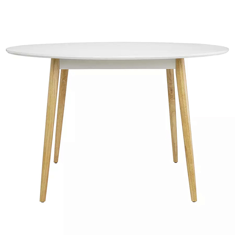 Круглый обеденный стол на 4-х ножках Round Dining Table Mateo Черный Белый Круглый обеденный стол на 4-х ножках Round Dining Table Mateo Черный Белый в Челябинске | Loft Concept