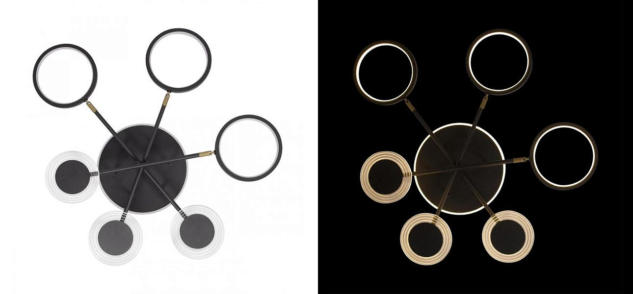 Люстра светодиодная BENDIK LIGHTING Black 6 плафонов Люстра светодиодная BENDIK LIGHTING Black 6 плафонов - Loft-Concept в Челябинске